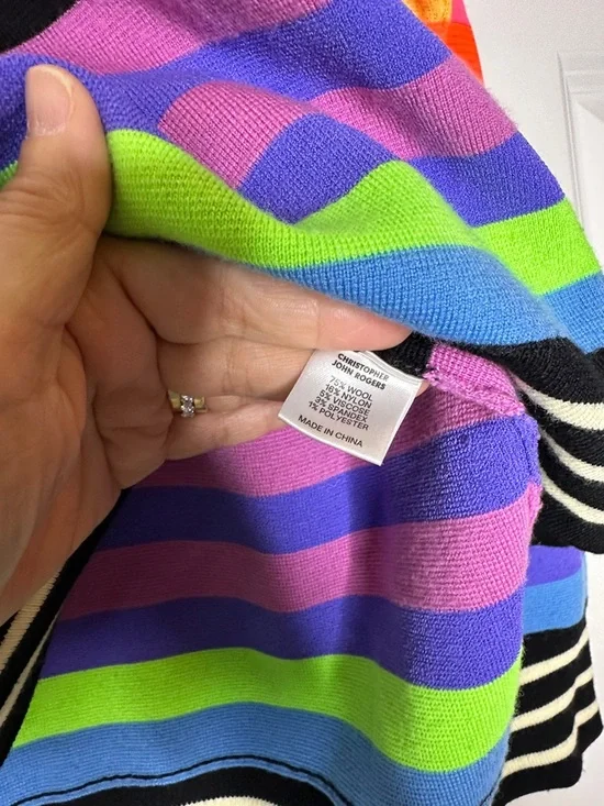 CHRISTOPHER JOHN ROGERS
Oversized Striped Turtleneck Sweater In Rainbow Multi - Picture 9 of 11